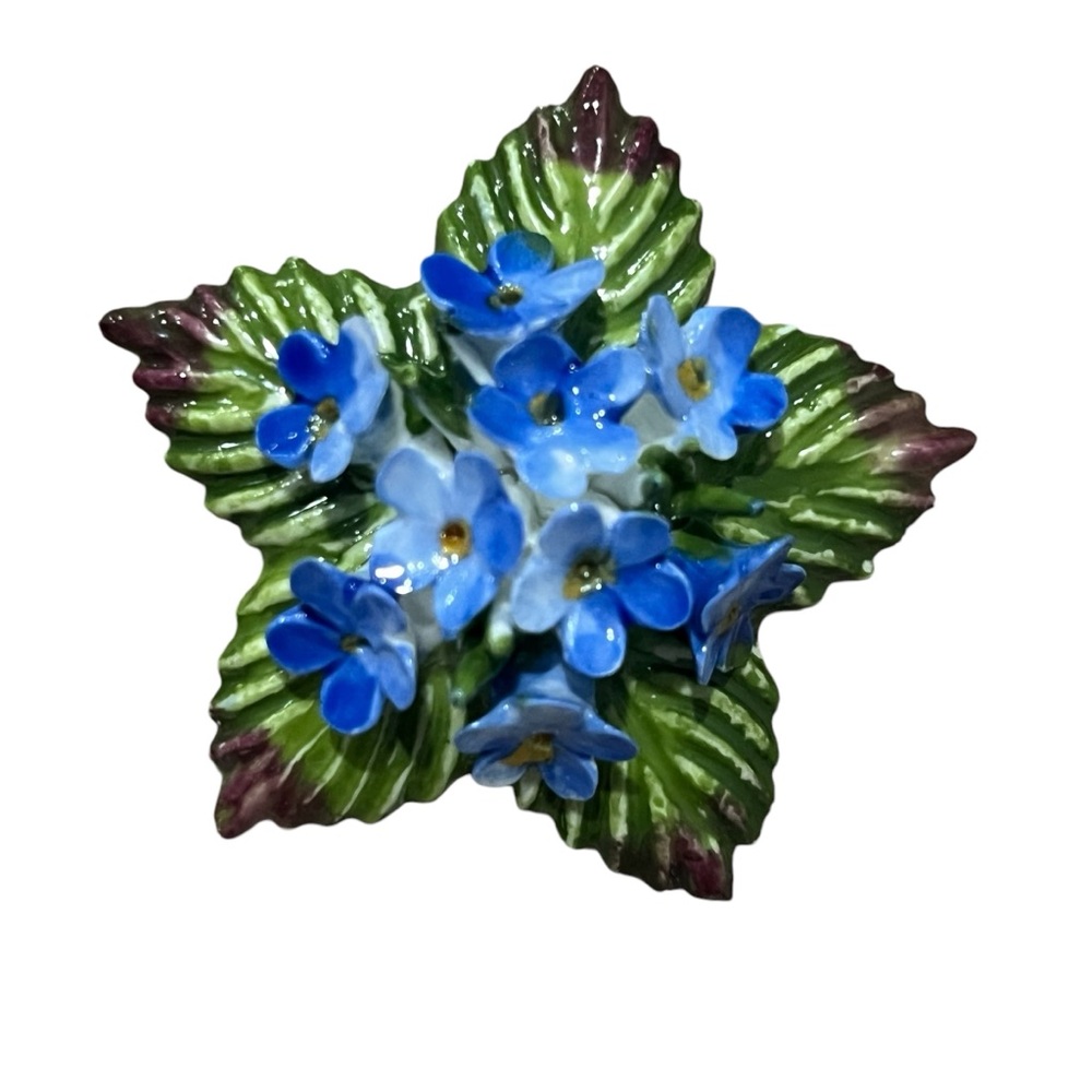 Aynsley Fine English bone china‎ pin blue flowers Star 2”